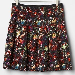 GAP| A-Line Black Multicolour Pleated Skater Above Knee Skirt Sz 4
